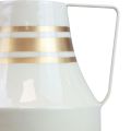 Floristik24 Vase metallhåndtak dekorativ mugge grå/krem/gull Ø17cm H23cm