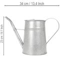 Galvanisert dekorativ vannkanne, metall, grå, vintage-look, 1,7 l, H23 cm, for stilig blomsterdekorasjon og plantekasser | Floristik24.no
