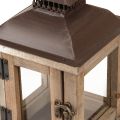 Vintage lanterne mørkebrun trelykt 15×15cm H26cm | Floristik24.no