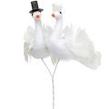 Floristik24 Vogel brudeparet hvit 38cm