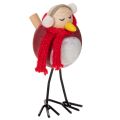 Floristik24 Dekorativ fuglefigur med skjerf, vinterdekorasjon, 11 cm, 4 deler