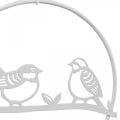 Bird deco vindu dekorasjonsfjær, metall hvit Ø12cm 4stk