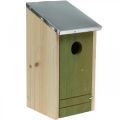 Hekkekasse for oppheng, reirhjelp for småfugler, fuglehus, hagedekor naturlig, grønn H26cm Ø3,2cm