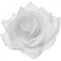 Floristik24 Voks rose hvit Ø10cm Vokset kunstig blomst 6stk