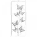 Floristik24 Butterfly Hanging Art Spring Metall Vegg Art Shabby Chic Hvit Sølv H47.5cm
