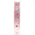 Floristik24 Julebånd organza rosa med stjernemotiv 15mm 20m