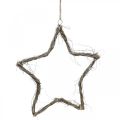 Floristik24 Julepyntstjerne hvitvaskede stjerner til å henge opp alm 30cm 4stk