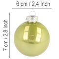 Julekulesett, fargerike skinnende julekuler, 60 mm, 24 deler | Floristik24.no