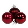 Floristik24 Julekuleglass Ø4cm Bordeauxmix 24 stk