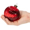 Julekuler, glass, røde, 8 cm, 12 stk. | Floristik24.no