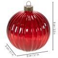 Julekuler, glass, røde, 8 cm, 12 stk. | Floristik24.no