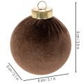 Julekuler, fløyelsutseende, blanding av varme farger, 8 cm, 12 stk. | Floristik24.no