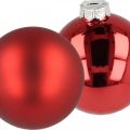 Juletrekule, trepynt, julekule rød H8,5cm Ø7,5cm ekte glass 12stk | Floristik24.no
