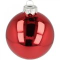 Juletrekule, trepynt, julekule rød H8,5cm Ø7,5cm ekte glass 12stk | Floristik24.no