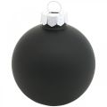 Mini juletreball, trepyntblanding, julekuler sort H4,5cm Ø4cm ekte glass 24 stk. | Floristik24.no