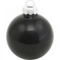 Mini juletreball, trepyntblanding, julekuler sort H4,5cm Ø4cm ekte glass 24 stk. | Floristik24.no