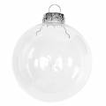 Floristik24 Julekuler i glass Ø7,5 cm klare 12 stk
