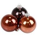 Floristik24 Julekuler glass brun blanding trekuler blank Ø7,5cm 12stk