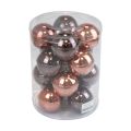 Julekuler glass brun blanding trekuler blank Ø7,5cm 12stk | Floristik24.no