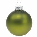 Julekuler laget av glass grønn blanding Ø6 cm 24 stk | Floristik24.no