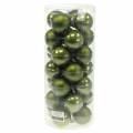 Julekuler laget av glass grønn blanding Ø6 cm 24 stk | Floristik24.no