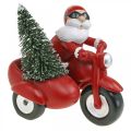 Floristik24 Dekorativ figur julenisse på motorsykkel med gran 19,5×13×16cm