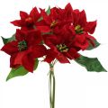 Floristik24 Kunstig julestjerne rød silke blomsterdekor 6 stk i en haug