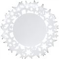 Floristik24 Juletallerken metall dekorativ tallerken med stjerner hvit Ø34cm