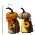 Høstfigur gresskargnom med solsikke og skjegg 16 cm 2 stk | Floristik24.no