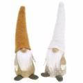 Floristik24 Gnome med skjeggbrunt, hvitt, naturlig 16cm 2stk