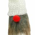 Floristik24 Gnome å feste med strikket lue rød, hvit, grå 11–13cm L34–35,5cm 12stk