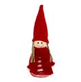Floristik24 Gnome-jente 12cm rød, hvit 6stk