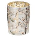 Floristik24 Glasslykt med grendesign, gullfarget innside, 12 cm
