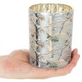 Glasslykt med grendesign, gullfarget innside, 12 cm | Floristik24.no