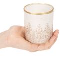 Telysholder i glass med blomstermønster, Ø8 cm H9 cm, 2 stk. | Floristik24.no
