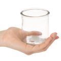 Rund glasslyktholder, klart glass, 8 cm, 3 stk. | Floristik24.no