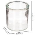 Rund glasslyktholder, klart glass, 8 cm, 3 stk. | Floristik24.no