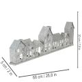 Dekorativ rekke med hus med telysholdere, adventsdekorasjon, 68 cm | Floristik24.no