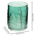 Telysholder i glass med grantrær i relieff, juledekorasjon, 16 cm | Floristik24.no