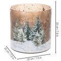 Telysholder i glass med vinterskog i snø, juledekorasjon, 20 cm | Floristik24.no