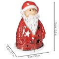 Julenissens dekorative figur som telysholder med stjerner, borddekorasjon, 15 cm | Floristik24.no