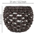 Vevd telysholder, svart og brun, sommerdekorasjon, Ø31 cm H25 cm | Floristik24.no