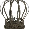 Krone som lykt, lysdekor, metallkrone, antikk utseende, H28cm, Ø21cm | Floristik24.no