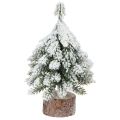 Floristik24 Vinterpynt juletre i grønn hvit Ø7cm H14cm 4stk