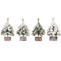 Vinterpynt juletre i grønn hvit Ø7cm H14cm 4stk | Floristik24.no
