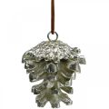 Floristik24 Furukongler dekorative kongler for oppheng av sølv H6cm