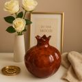 Dekorativ vase i granateple keramikk rødbrun Ø10,5 cm H12 cm | Floristik24.no