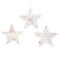 Floristik24 Mini bjørkestjerner 2 cm - 2,5 cm hvitkalkede 150 stk