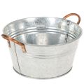 Floristik24 Rund blomsterskål med håndtak, metallskål Ø17,5 cm H9 cm