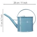 Dekorativ vannkanne blomsterpotte blå metall 28x13x17cm 1,25l hage balkongdekorasjon | Floristik24.no
